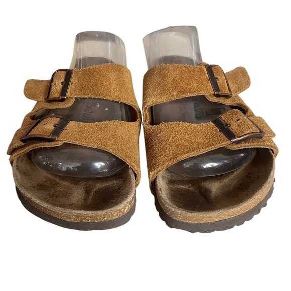 BETULA Birkenstock Arizona Sandals Suede Sienna Brown Size 38 UNISEX L7 M5 - Picture 2 of 8